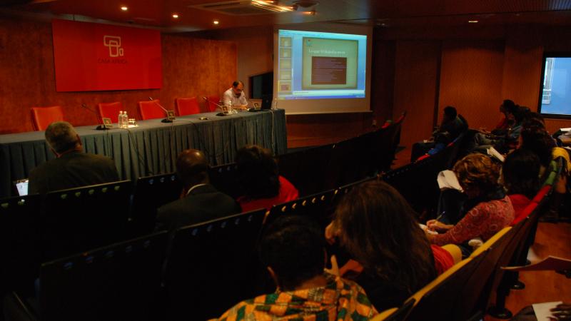 15. Taller Wikiáfrica en el Auditorio Nelson Mandela de Casa África, dirigido por Marcos Tallés -Secretario de Wikimedia en España-