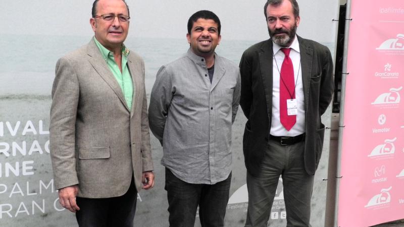 8. De izq a dere.: Claudio Utrera -Director del Festival de Cine de Las Palmas de Gran Canaria-, Ahmad Abdalla -director de cine egipcio-, y Ricardo Martínez Vázquez -Director General de Casa África-