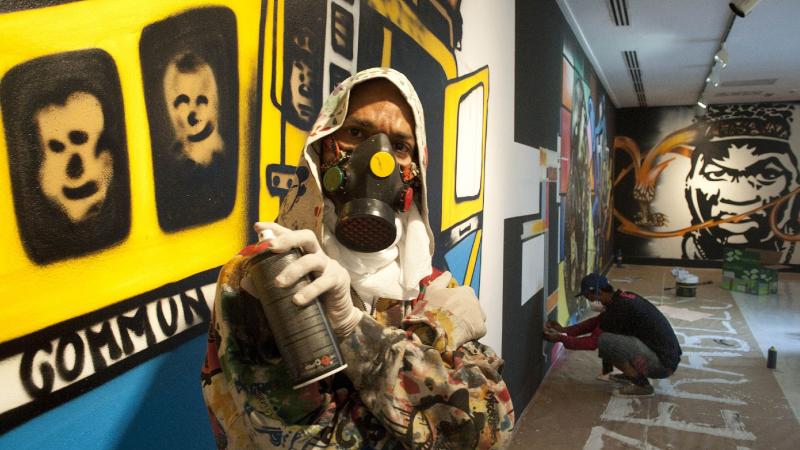 18. Montaje de la exposición Gráffica