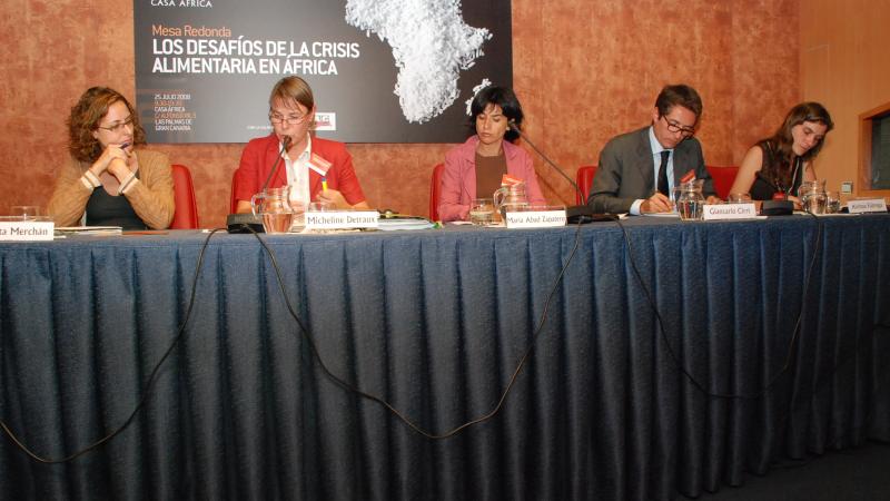 5. Imagen de la mesa de debate Crisis Alimentaria en África en Casa África, 2008