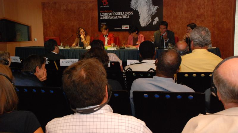 11. Imagen de la mesa de debate Crisis Alimentaria en África en Casa África, 2008