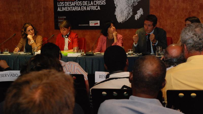 12. Imagen de la mesa de debate Crisis Alimentaria en África en Casa África, 2008