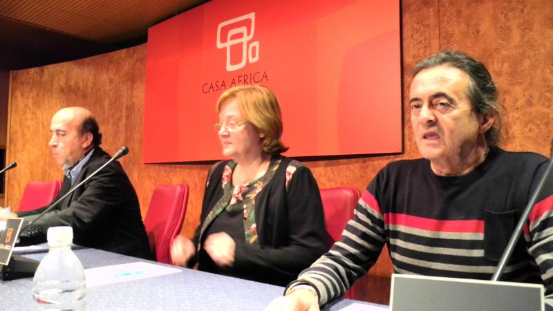1. De izq. a dere.: José Luis Márquez -Gerente de Casa África-, Marilena Navarro -cofundadora de la Fundación Campaner-, y Pep Campaner -Cofundador de la Fundación Campaner-