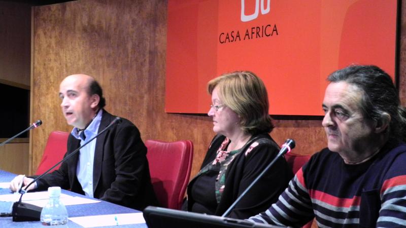 5. De izq. a dere.: José Luis Márquez -Gerente de Casa África-, Marilena Navarro -cofundadora de la Fundación Campaner-, y Pep Campaner -Cofundador de la Fundación Campaner-