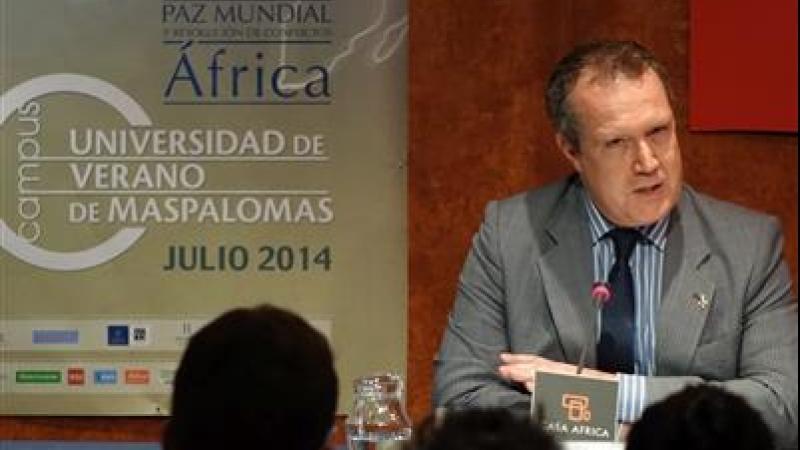 4. Imagen de la intervención de Carlos Echevarría en el acto en África es Noticia: Nigeria