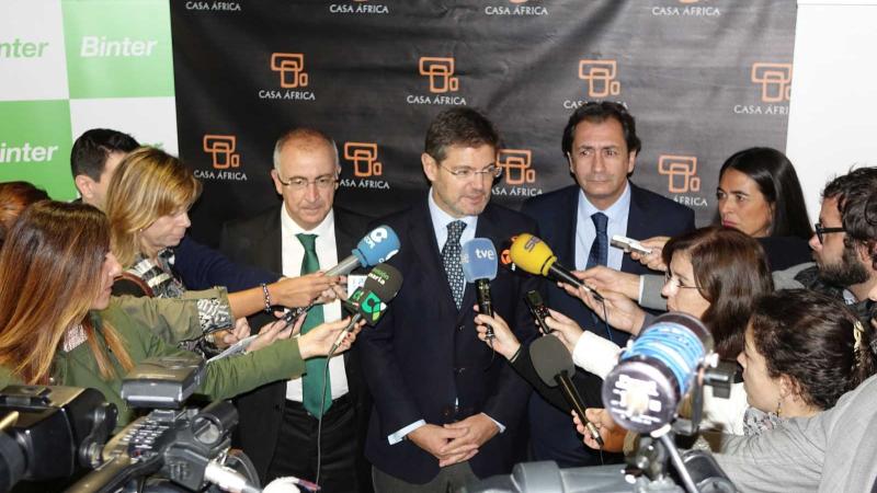 3. Imagen de Rafael Catalá Polo -Ministro de Justicia de España- en la rueda de prensa previa al Seminario Seguridad Jurídica España-Marruecos, en Casa África