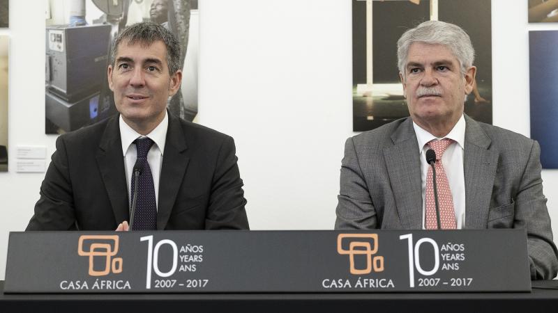 Fernando Clavijo y Alfonso Dastis, ministro de Asuntos Exteriores
