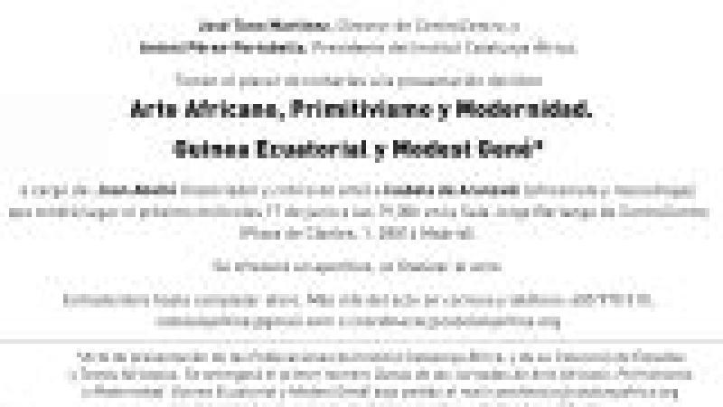 Presentación del libro "Arte Africano, Primitivismo y Modernidad. Guinea Ecuatorial y Modest Gené"