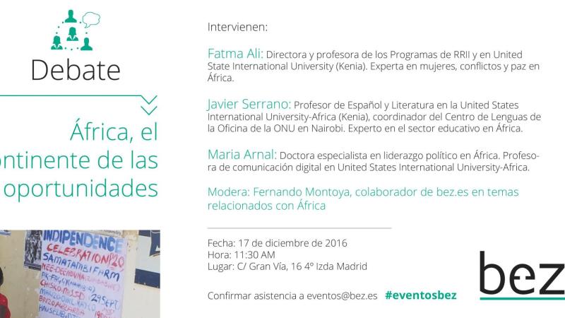 bez.es acoge el debate “África: el continente de las oportunidades” en Madrid