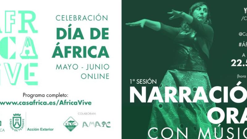 Cuentos africanos con Ana Griott y música de Khali Thioune. Narración oral en línea.